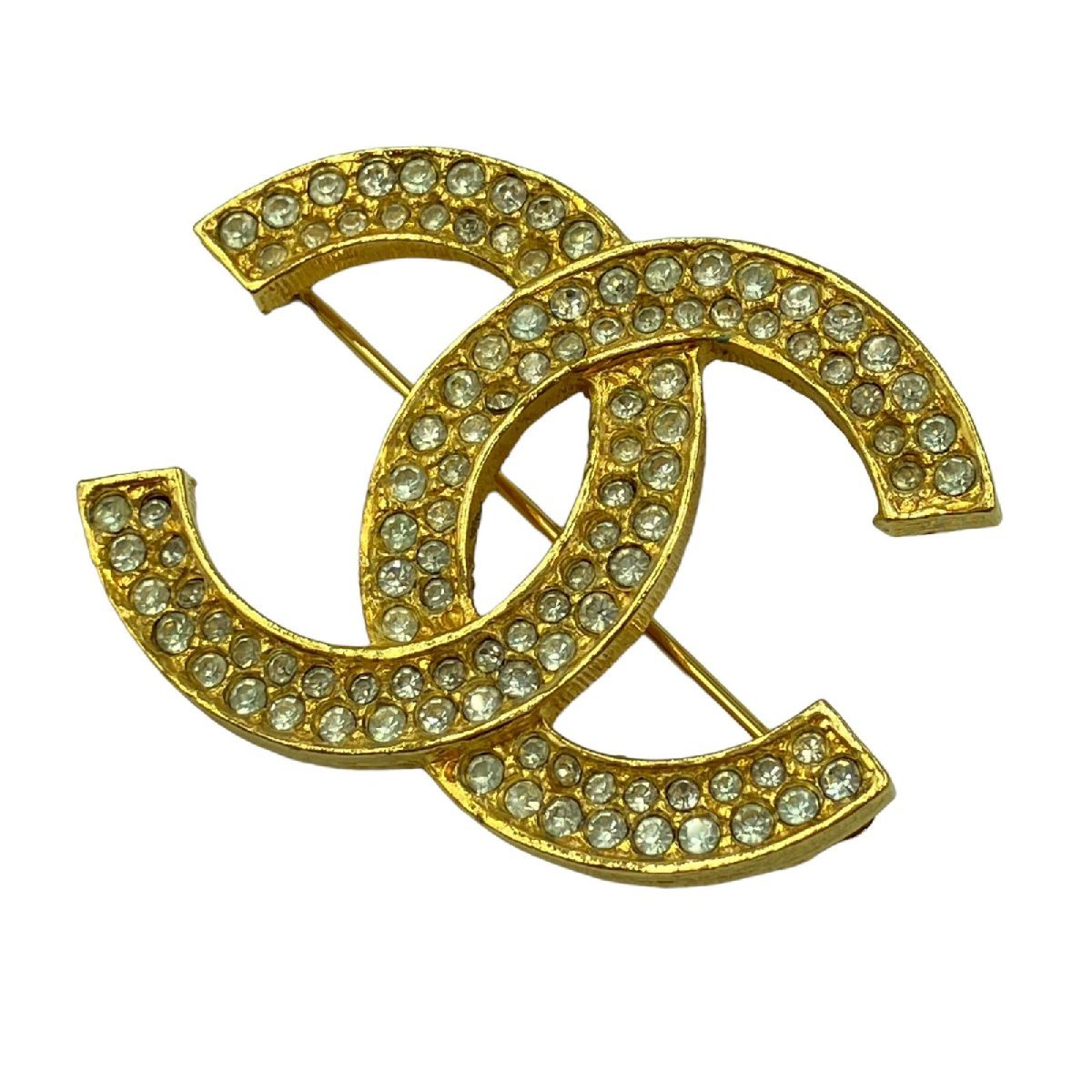 Gold Metal CC Chanel Paris Brooch, 2021
