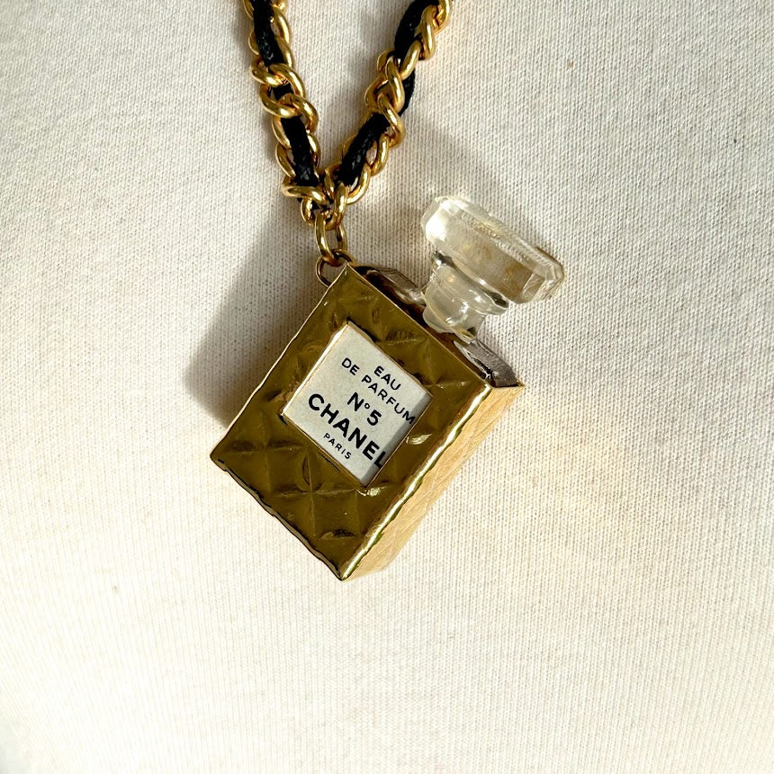 Perfume Bottle Pendant Necklace  Chanel Perfume Bottle Pendant