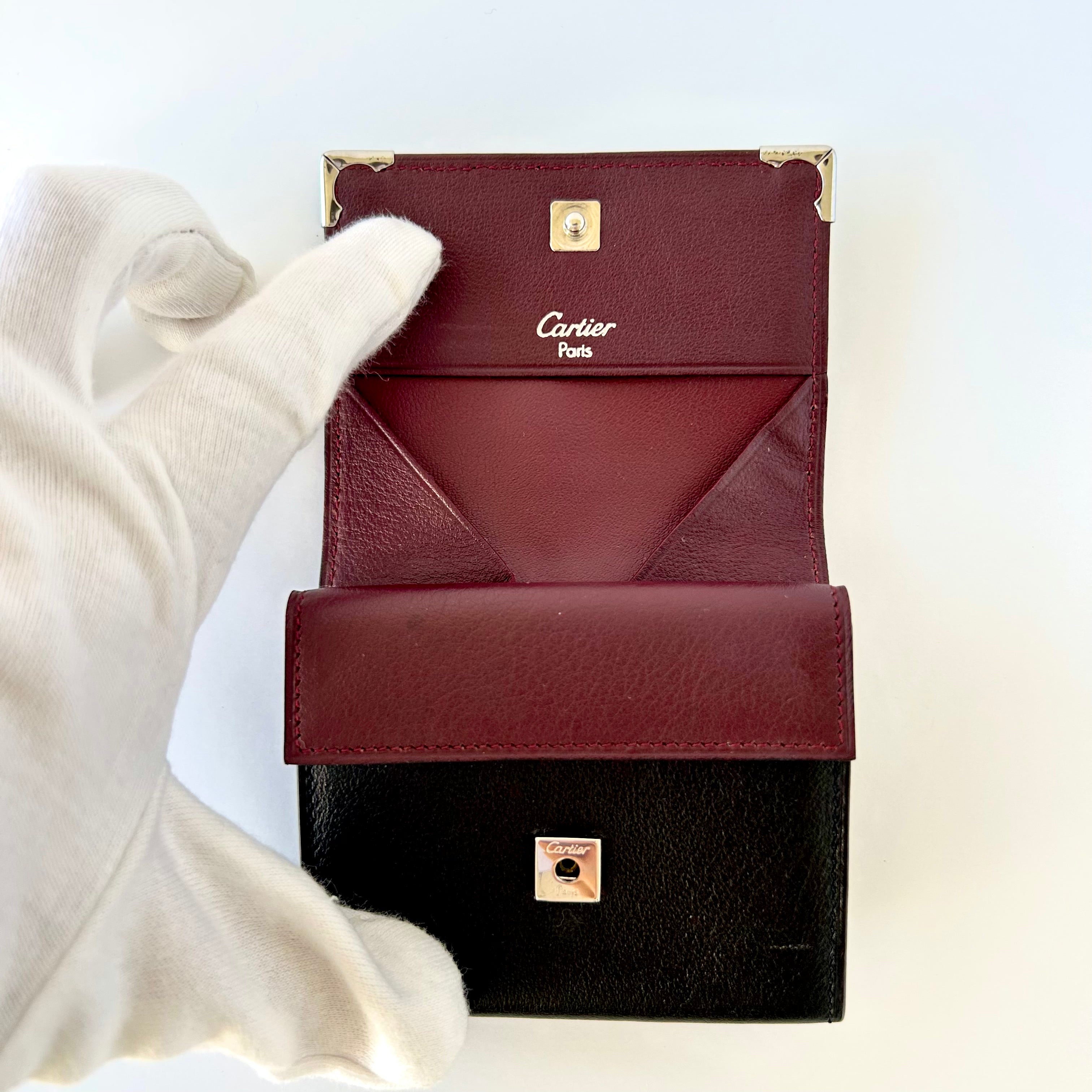 Cartier Burgundy Leather Must De Round Coin Purse at 1stDibs | cartier coin  purse, round coin purses, cartier pouch bag
