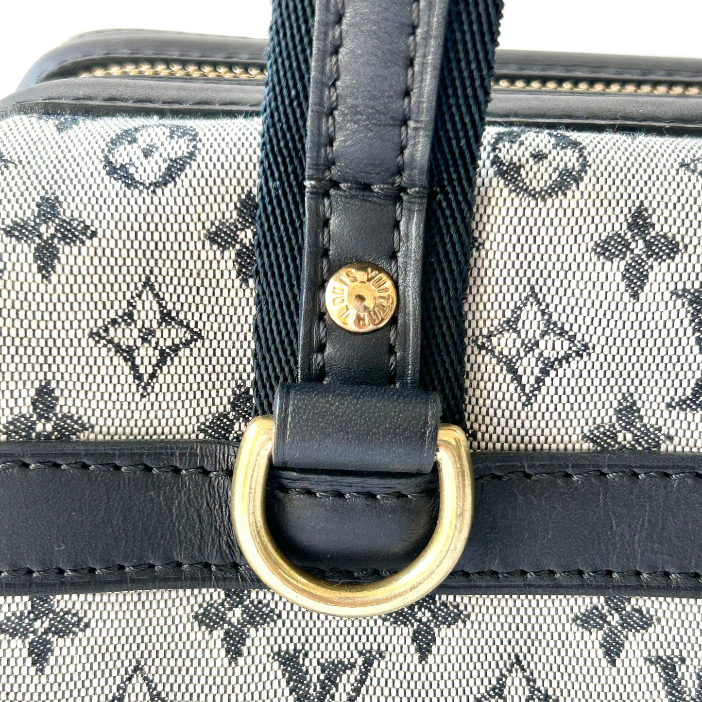 Louis Vuitton Authentic Mini Lin Josephine Boston Tote Burgundy Bag