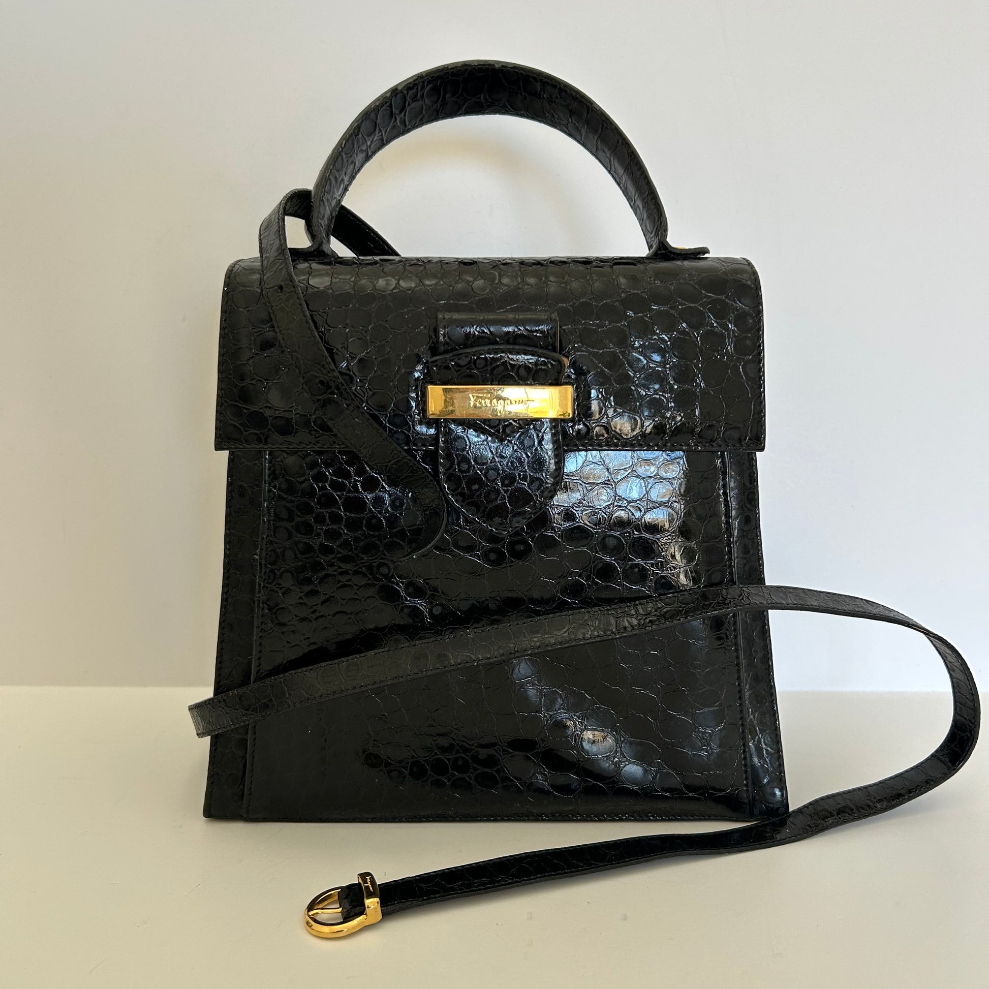 Salvatore Ferragamo Lizard Shoulder Bag