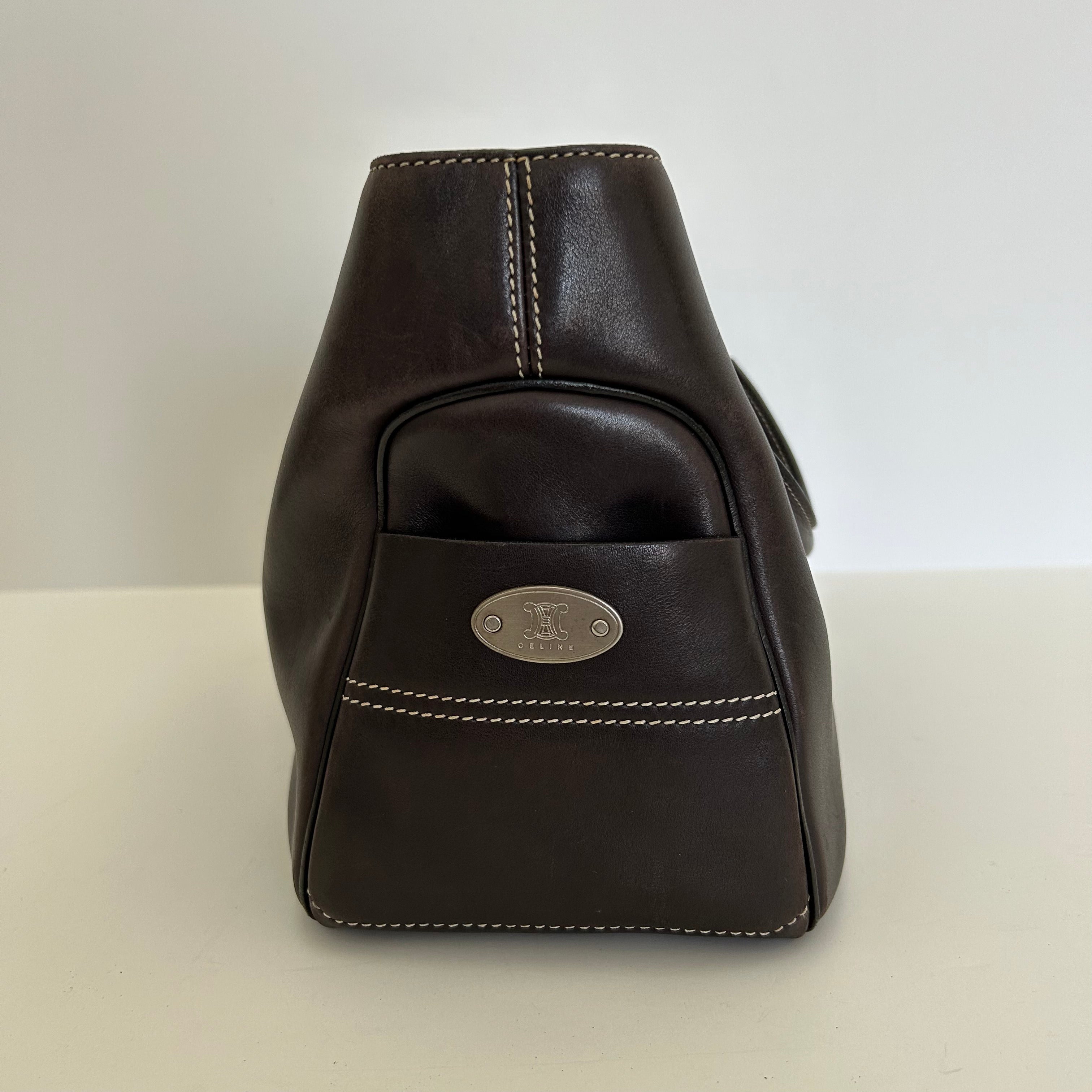 CELINE Teen Triomphe Bag Shoulder Leather Black 188423BF4 Purse 90196381 |  eBay